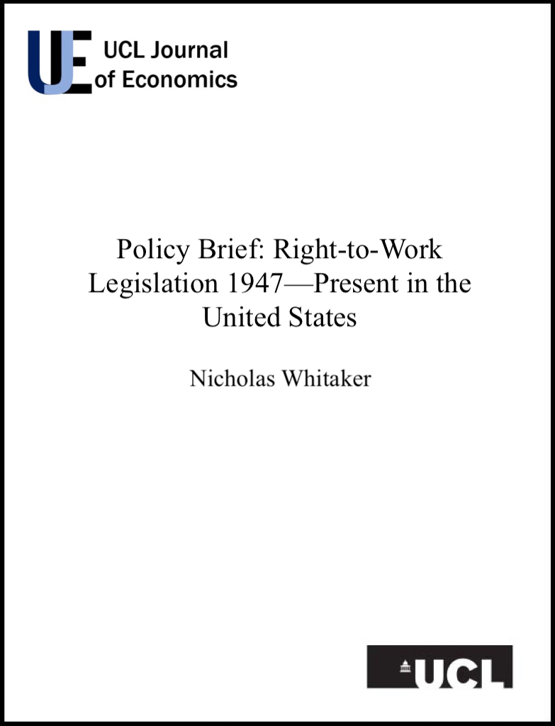 Policy Brief: Right-to-Work Legislation 1947—Present in the United States