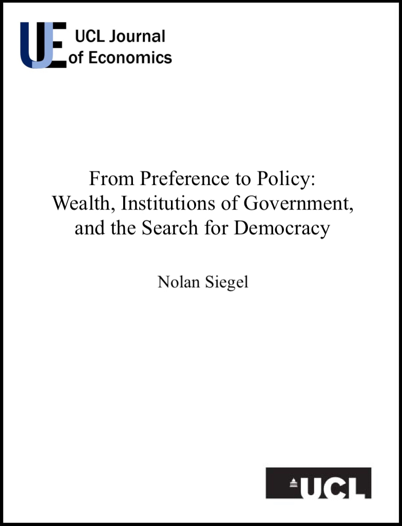 From Preference to Policy: Wealth, Institutions of Government, and the Search for Democracy