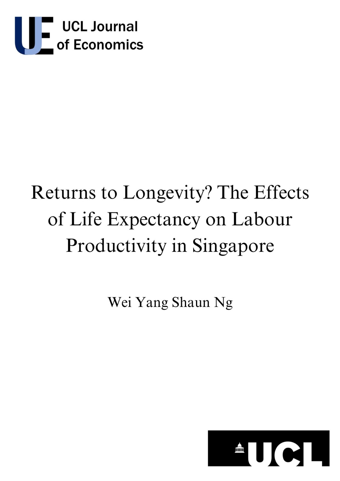 Returns to Longevity? The Effects of Life Expectancy on Labour Productivity in Singapore.