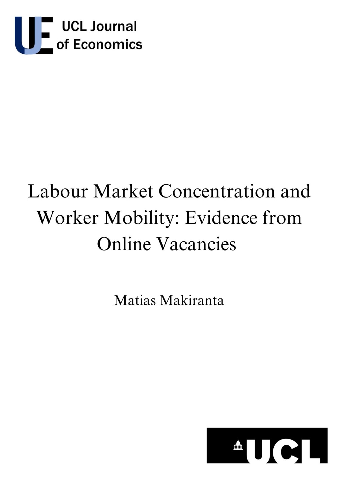 Labour Market Concentration and Worker Mobility: Evidence from Online Vacancies