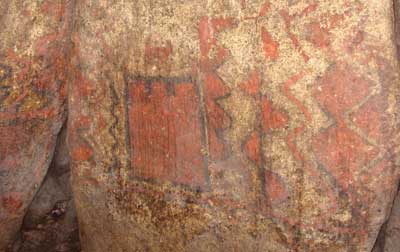 Painted chamber orthostat of Dolmen de Antelas
